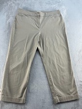 Talbots Perfect Crop Pants Womens 12 Khaki Cu...