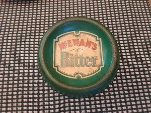 Old Tin Advertising Tip Tray McEwans Bitter
