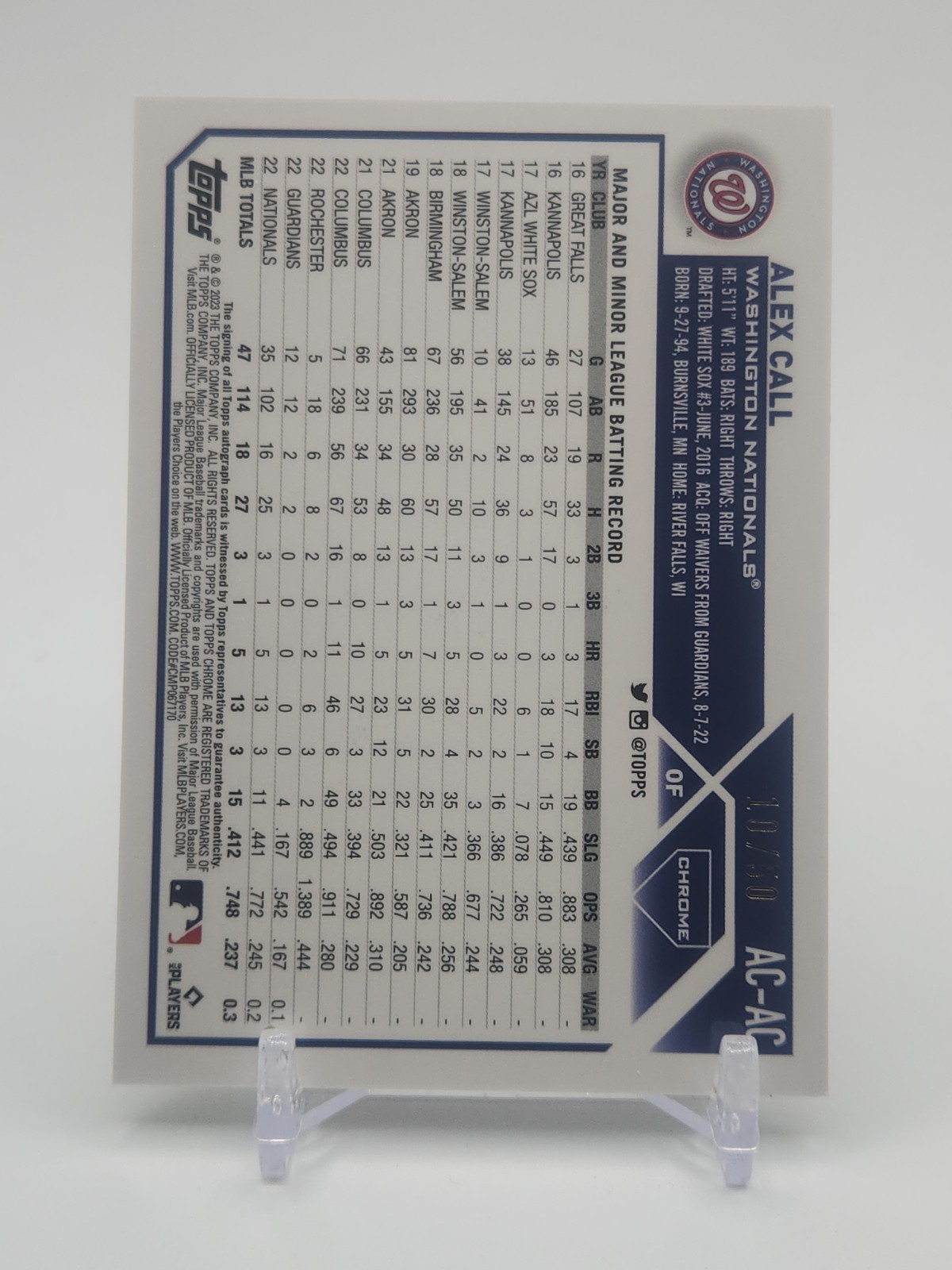 ALEX CALL RC 2023 Topps Chrome Update #AC-AC Gold Rookie Auto /50 DODGERS  view 2