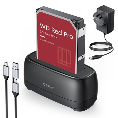 2.5 /3.5  Hard Drive Docking Station, USB C SATA SSD/HDD, 22TB, Type C & USB A C