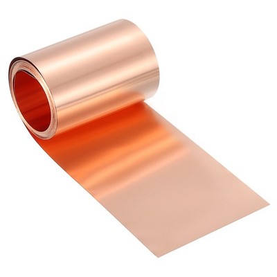 Pure Copper Sheet Roll, 0.1mm 22Ga Thick T2 8Ft x 2in Copper Strip for Craft