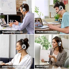 Wantek Bluetooth Kopfhörer mit Noise-Cancelling-Mikrofon USB Kabelloses Headset – Bild 7