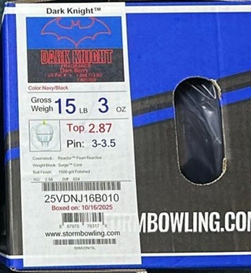 Storm Hero Dark Knight Overseas Bowling Ball | 15lbs 3oz | 3-3.5