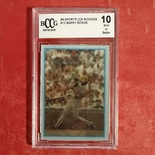 1986 BARRY BONDS RC SPORTFLICS ROOKIES BECKETT BCCG 10 MINT #13 Rookie Card. rookie card picture