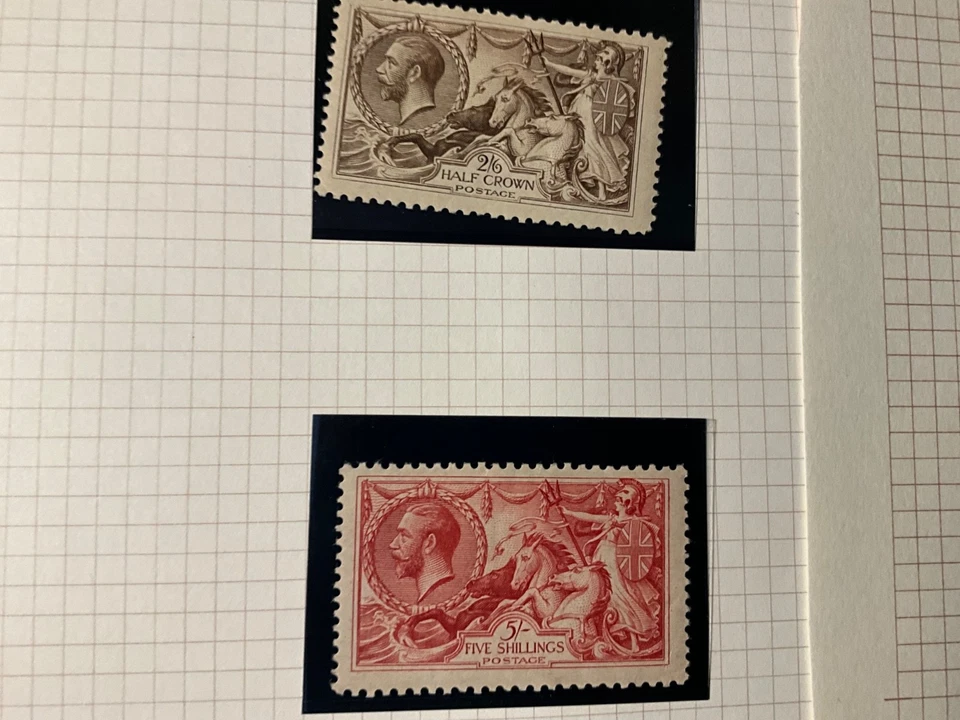 GB KGV 1913-18 2/6- 10/- Seahorse Juego COMO NUEVO + 1934 mm 2/6 v105 Foto 3 de 4