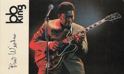 BB King Musical Superstar Vintage Postcard ''Best Wishes'' Playing Guitar