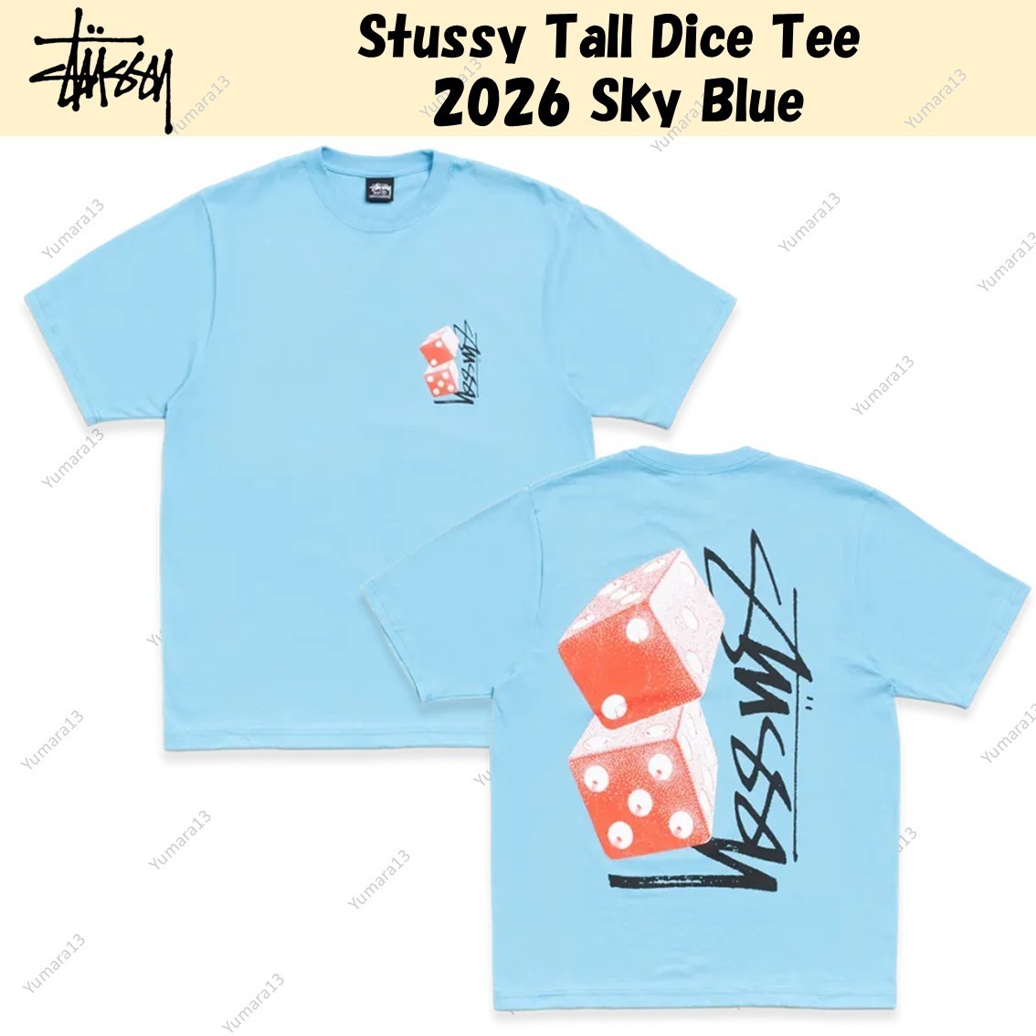 Stussy Tall Dice Tee 2026 Sky Blue | eBay