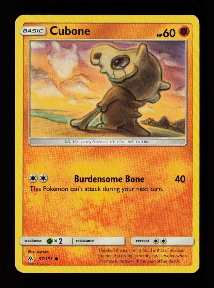 Cubone 57/131 Common Forbidden Light Pokemon Cards