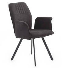 Armlehnstuhl Esszimmerstuhl Polsterstuhl Vierfußstuhl 1 Stück Microfaser Schwarz