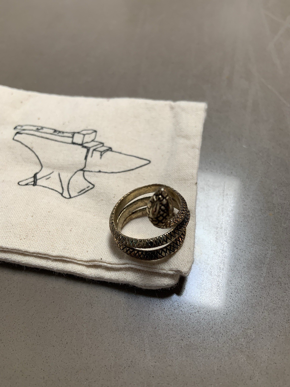 $100 Brass Snake Wrap Ring Adjustable - image 3