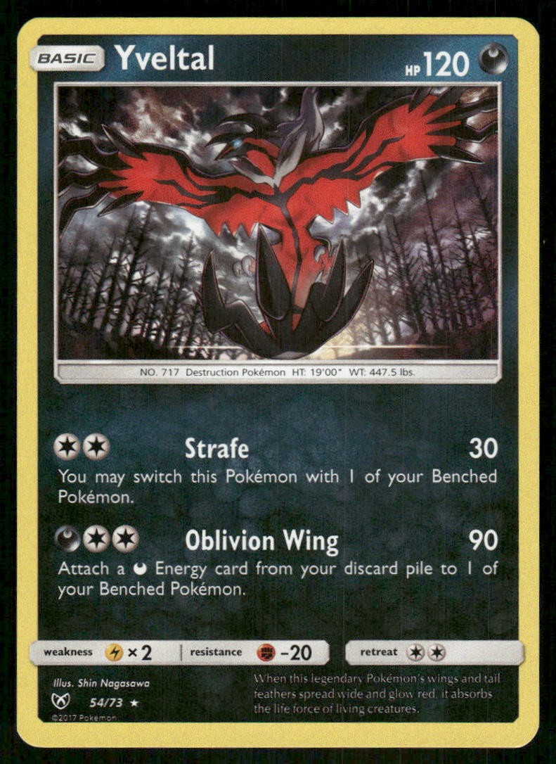 Yveltal 54/73 Holo Rare Shining Legends Pokemon NM