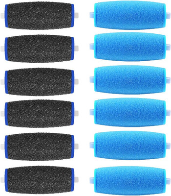 12 Pack Amope Pedi Replacement Roller Heads Extra Coarse & Regular