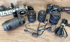 Canon EOS Rebel T1i Digital SLR Camera 15.1 MP W/ 4 Lenses 2 Bodies Bag Kit