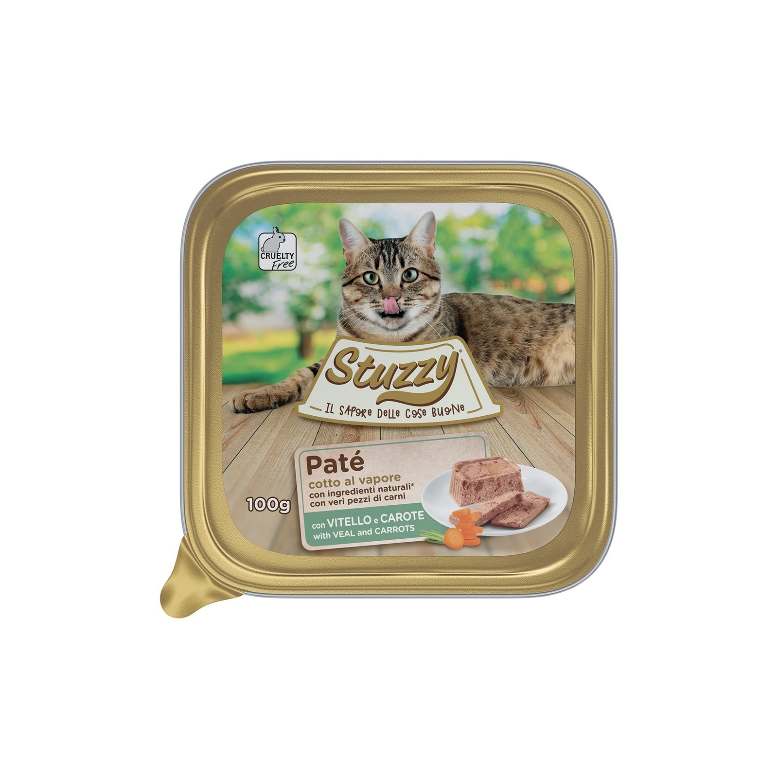 Stuzzy Cat Paté Vitello e Carote 100g - Cibo Umido Naturale Gatti Adulti