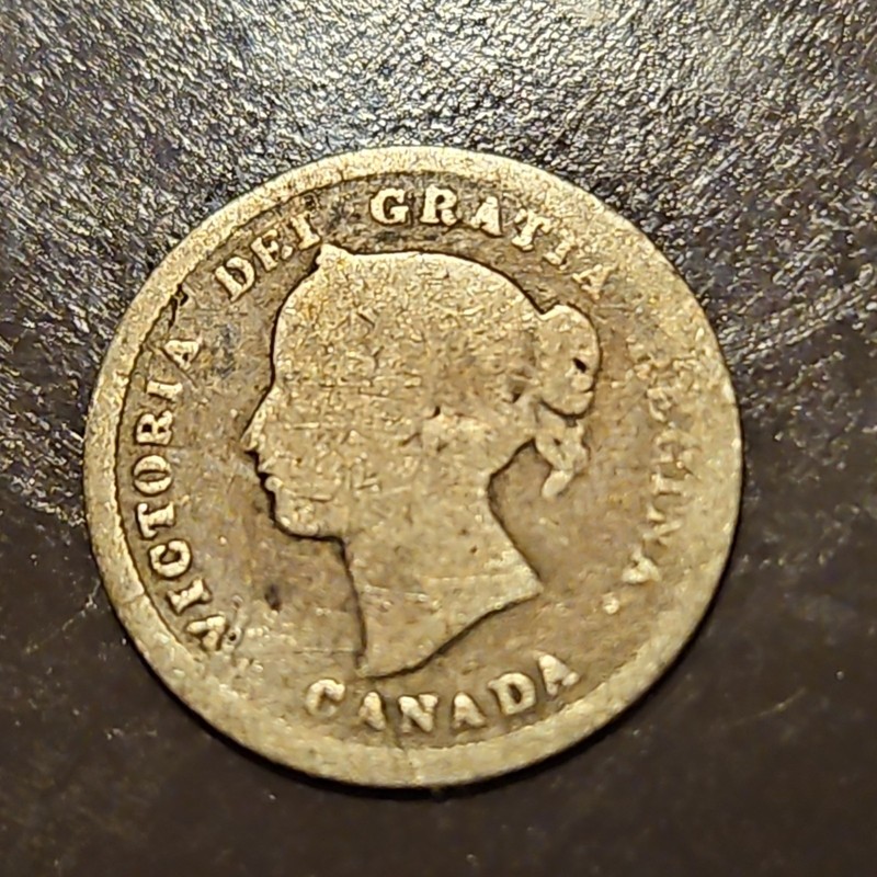 1873 Canada 5C Silver 0.925 Victoria Small Letters KM#4 Five Cents Coin