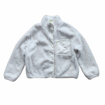 Primark Sherpa Full Zip Jacket Sweatshirt White Women's Size S