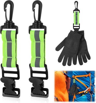Glove Strap with Alligator Clip Reflective Gloves Keeper for Work and Outdoor