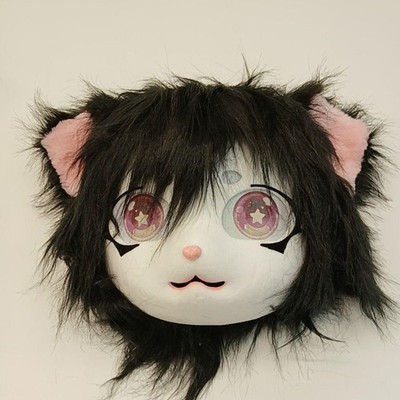 Anime Cat Fursuit Head Animal Head Cat Mask Halloween Cosplay One Size