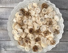 Mini Sola Wood Flowers Random Assortment   Set of 50 Size Natural  Skin