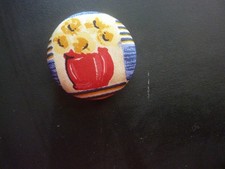6 Vase Of Sunflowers Buttons Handmade Upcycled Silk 30mm 2 Hole Back