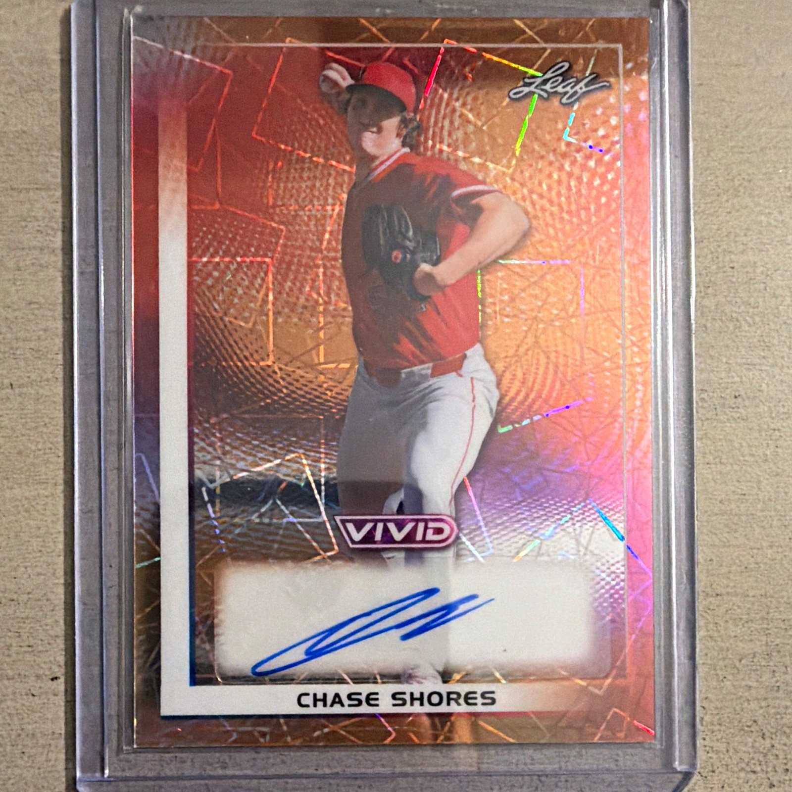 Leaf 2026 Leaf Vivid Autographs Chase Shores Orange Mojo /5 Auto RC #BA-CS2