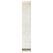 2'4"x24'5" Ivory Moroccan Weave with Grid Design Hand Knotted Wool XL Rug 78624