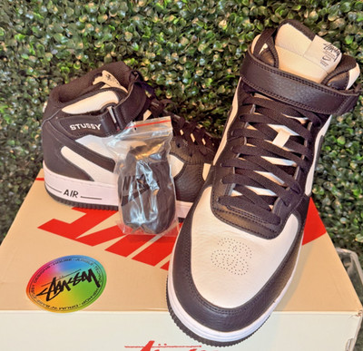 NEW Men's Size 4.5, Women's 6 - Nike Stussy x Air Force 1 Mid Black White