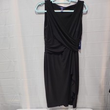 CHAPS  Women’s Twisted Front Dress Black Size Medium 