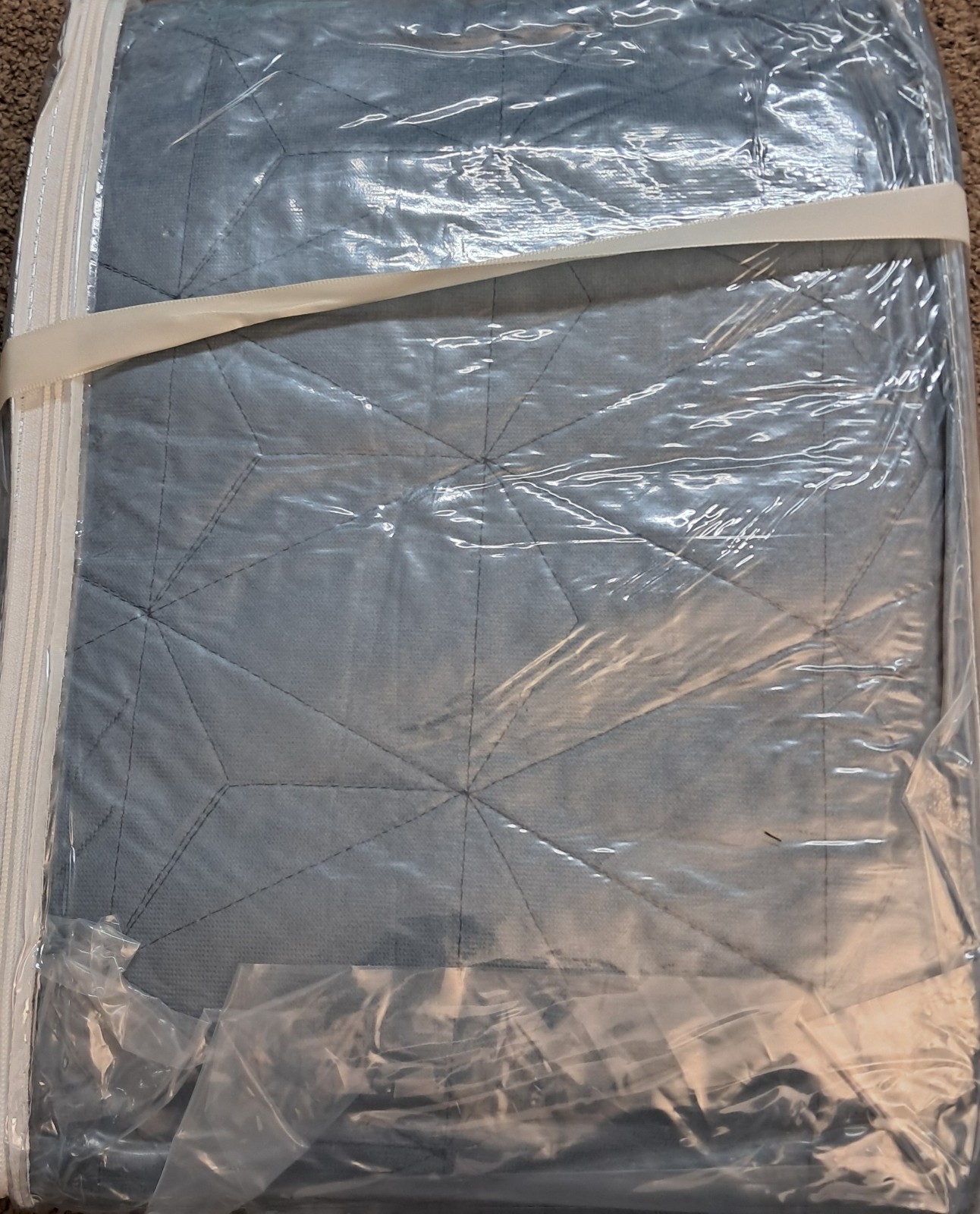 KASENTEX Oversized Queen Quilt Set Soft & Cozy 102" x106" 3 Pieces Blue 