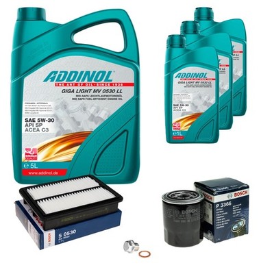 BOSCH Inspektionspaket 8L ADDINOL GIGA LIGHT MV 5W-30 für Hyundai H-1 Travel TQ