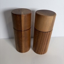 Wooden Salt Shaker and Pepper Grinder Twist Mechanism Farmcore Country