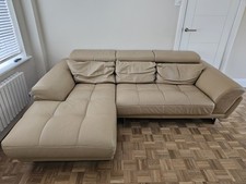Tan Corner Leather Sofa L Chaise Lounge