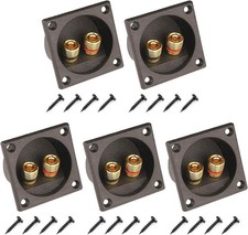 5Pcs 2.2 Inch Square 2-Way Speaker Box Terminal Speaker Terminal Cup with Banana