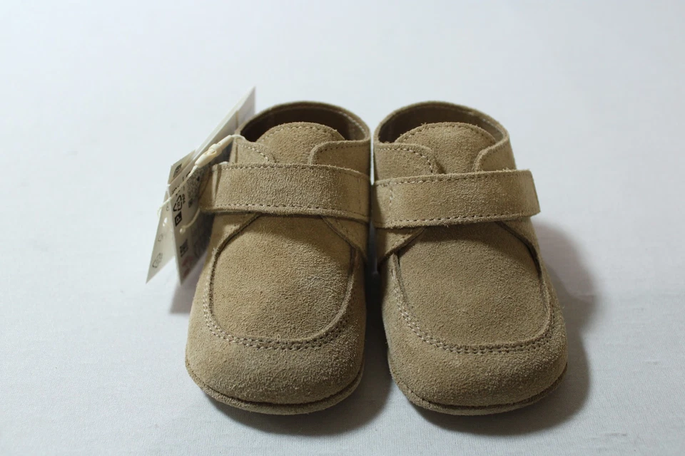 Zapatillas Zara para niños pequeños 100 % cuero de vaca CD4 marrón arena talla US:3 Foto 2 de 4
