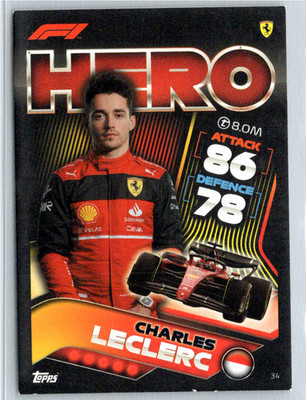 2022 Topps Turbo Attax F1 Charles Leclerc Hero Scuderia Ferrari #34