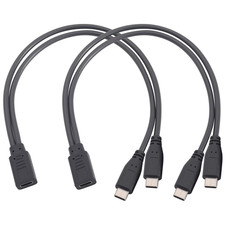 USB C Female to Dual USB C Male Y Adapter, 1ft Splitter Cable for Simultaneous