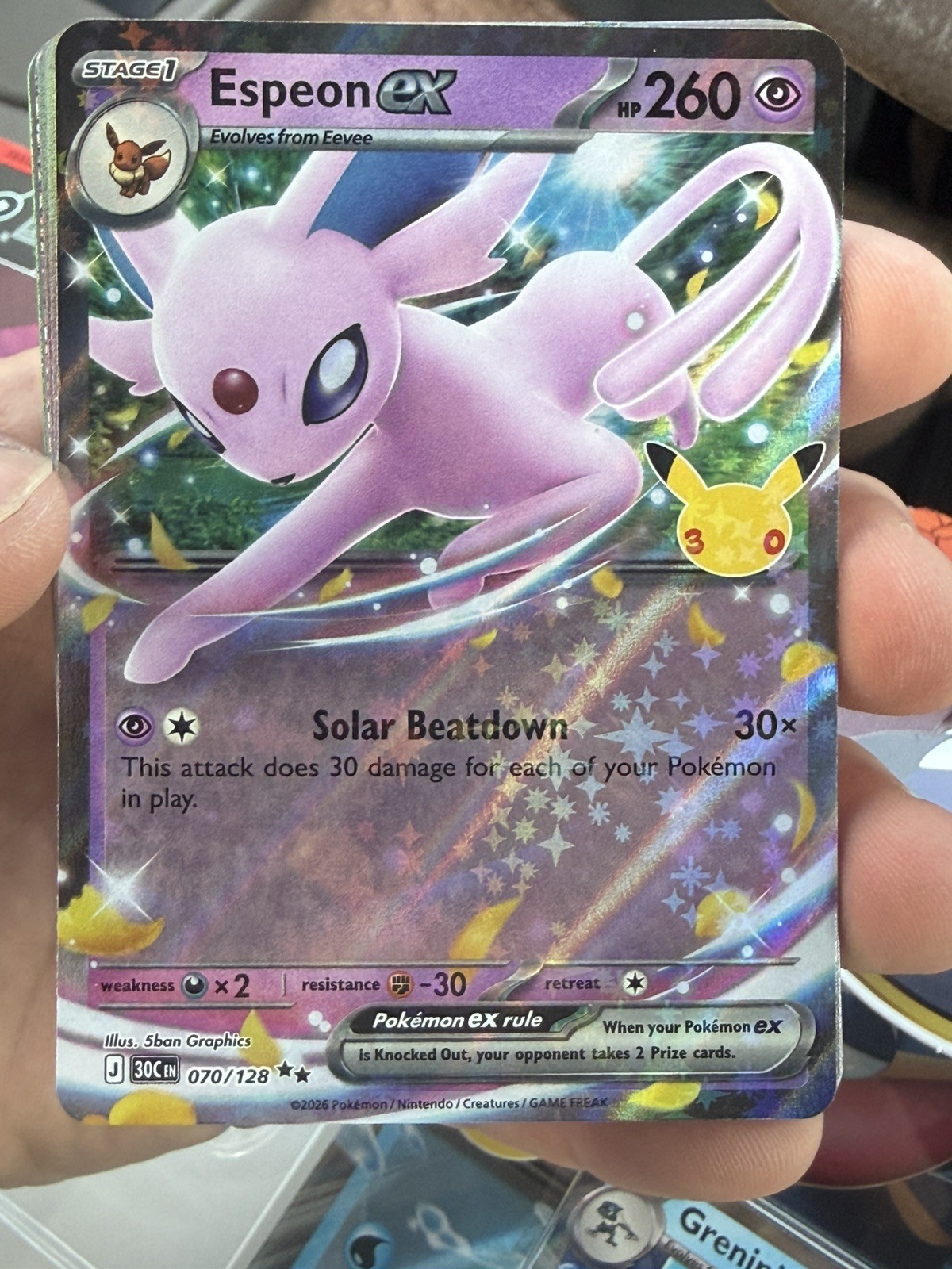 Espeon ex 070/128-  30th Anniversary Celebration -  Pokemon TCG N/M