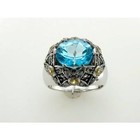 LeVian 925 Sterling Silver Cocktail Ring with 5.15 TCW Topaz & Sapphire Size 6.5 — photo 1