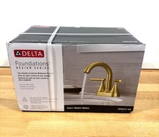 Delta Foundations - Brushed Gold - Modern Two Handle Centerset Faucet 25904LF-GB