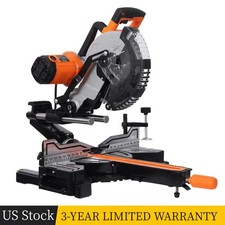 Sliding Compound Miter Saw 10-In Blade 15 Amp Motor Corded Double Bevel 48-Tooth