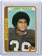 LARRY POOLE NFL Browns 1978 Topps Auto Autographed Signed #184 Card