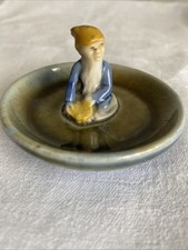 Wade Vintage Pin/Trinket Dish with Leprechaun In Blue and Yellow