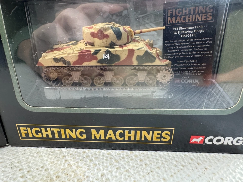 CORGI - DIECAST FIGHTING MACHINES  US MARINES M1 & M4 TANKS -NEW💥T1491 - Image 4 of 4