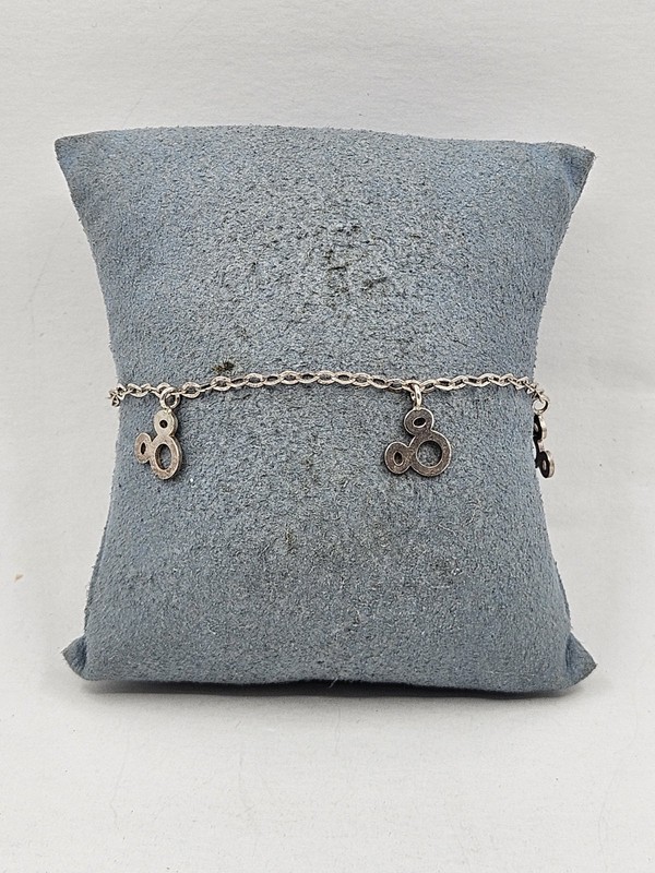 Disney JCM Sterling Silver 925 Mickey Mouse Bracelet 10" 2.5mm 4.6g