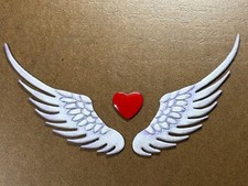 Wings Heart Vehicle Emblems Hand Painted 3d Chrome Metal Auto Accessory Wings Heart Vehicle Emblems Hand Painted 3d Chrome Metal Auto Accessory