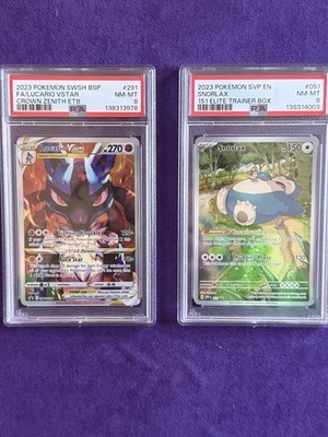   Lot Of Two Pokémon Promo: Lucario #291  PSA8 & Snorlax #051 PSA 9