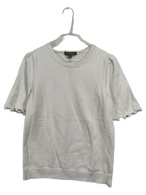 Banana Republic Pull Femme Blanc Coton Casual Manches Courtes (EU 36, INT S) - Photo 1/4