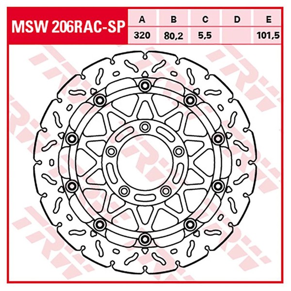TRW Bremsscheibe 5,5 Mm Ohne ABE (FüR: MV Agusta F4 1000 R ABS 14-15 Vorne )-image
