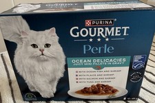 Image of NEW Gourmet Perle Ocean Delicacies In Gravy Wet Cat Food 12x85g