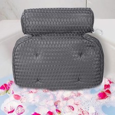 Bath Pillow for Tub Support Neck and Back, Bathtub Gray